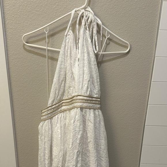 Parker White Dress with Cream Details - Picture 4 of 4